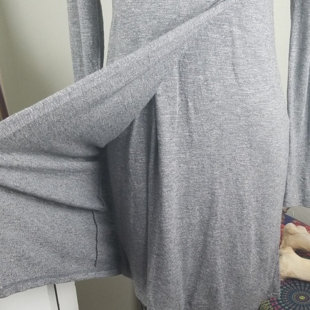Athleta Heather Grey Wrap Around Long Sleeve Dress - Picture 5 of 8